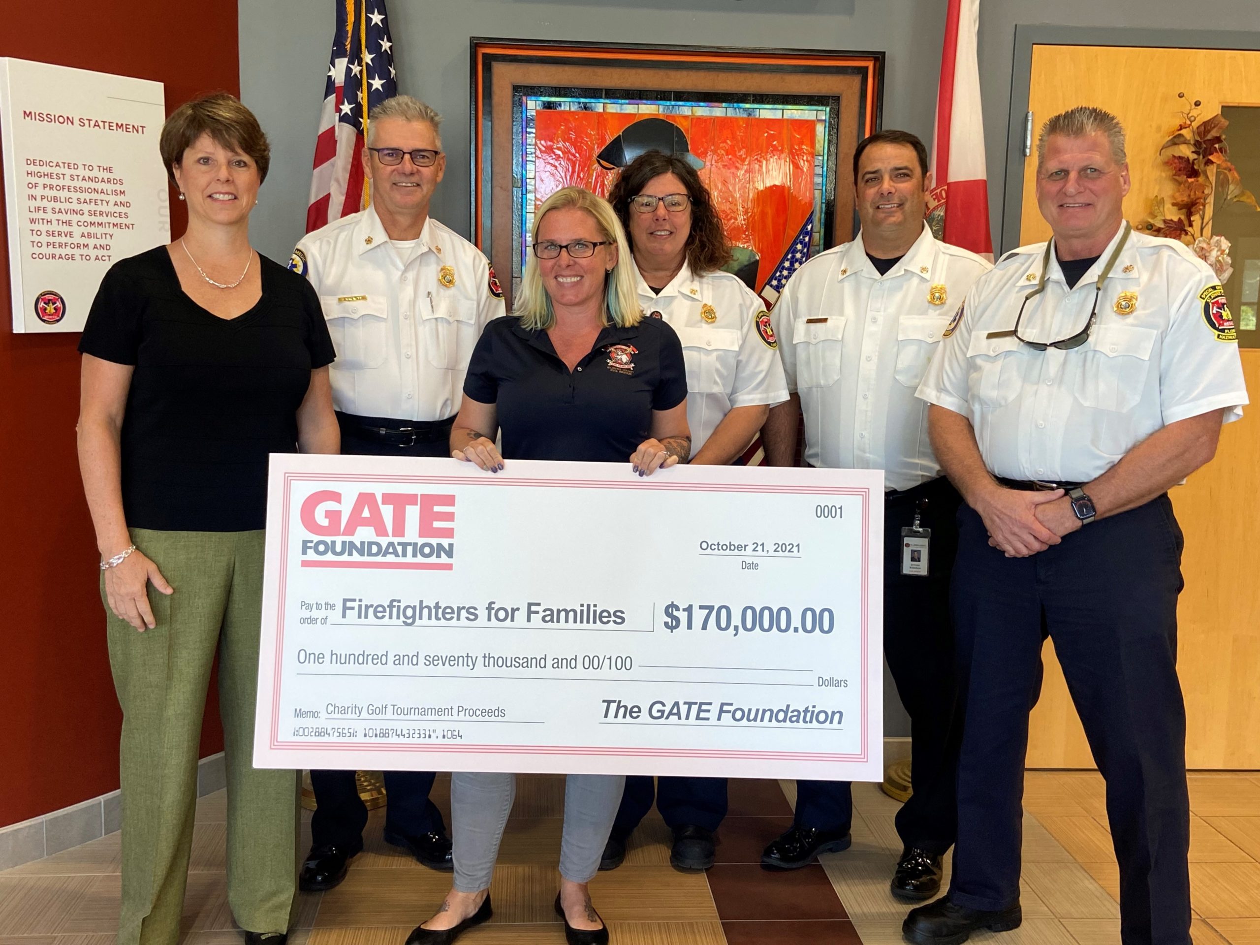GATE Annual Charity Golf Tournament Raises $170,00 for Firefighters for Families